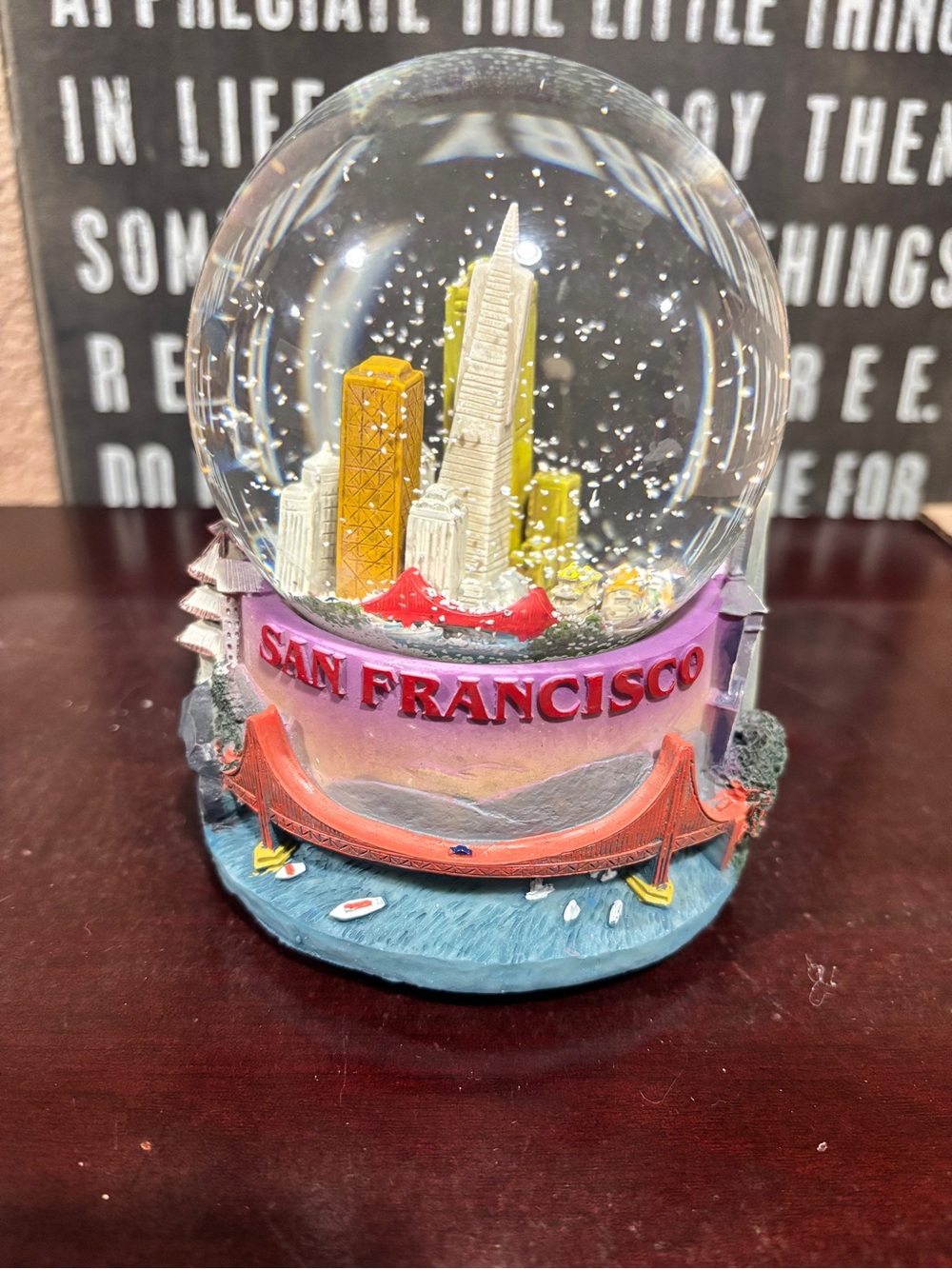 San Francisco Snow Globe with Golden City Skyline